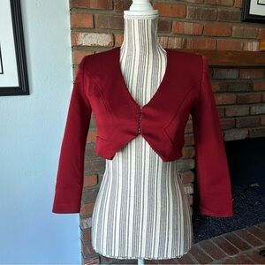 Zac Posen Cropped Bolero Jacket in Burgundy Sz 0